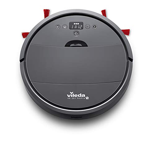 Vileda VR 201 PetPro Saugroboter (optimiert für Tierhaare, 90 Minuten Laufzeit), Kunststoff, dunkelgrau, 32 x 8 cm