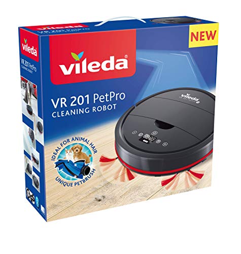 Vileda VR 201 PetPro Saugroboter (optimiert für Tierhaare, 90 Minuten Laufzeit), Kunststoff, dunkelgrau, 32 x 8 cm - 3