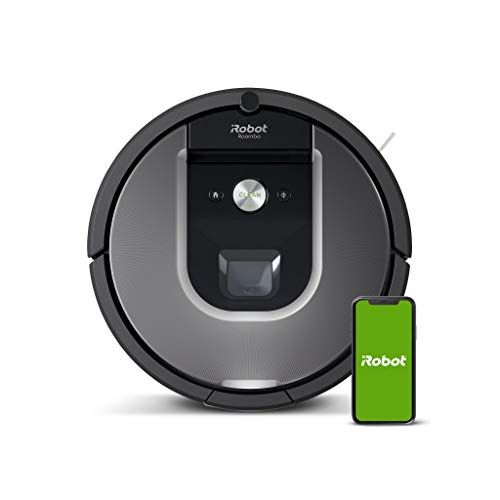 iRobot Roomba 960 der Volks-Saugroboter mit starker Saugkraft, 2 Multibodenbürsten, Navigation für mehrere Räume, lädt sich auf und setzt Reinigung fort, Ideal für Tierhaare, App-Steuerung,Dirt Detect