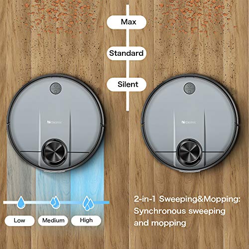 Proscenic M6 PRO WLAN Saugroboter, Saugroboter mit Wischfunktion, Staubsauger Roboter mit Laser-Navigation, Alexa- & Google Home &Appsteuerung, 2600PA Saugkraft und selektive Zimmerreinigung - 6