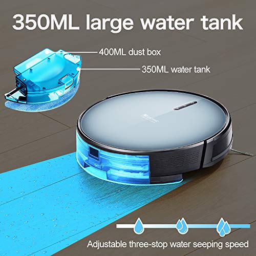 Updated 2020 Version Proscenic 830T WLAN Saugroboter, Staubsauger Roboter (3 in 1: Saugroboter mit Wischfunktion), App- und Alexa Steuerung, 350ML Wassertank,Magnetband für Bereich Begrenzung - 4