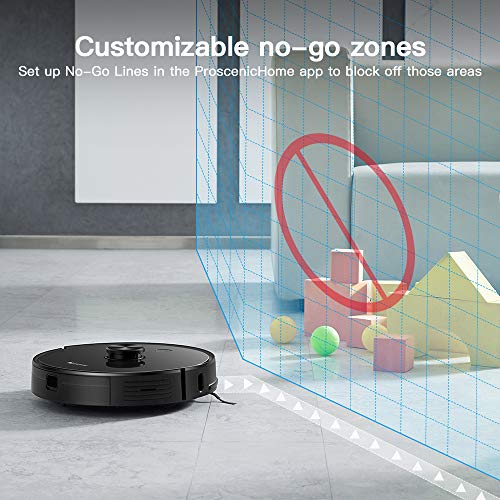 Proscenic M7 PRO WLAN Saugroboter, Staubsauger Roboter mit Laser-Navigation, App- und Alexa Steuerung, Saugroboter mit Wischfunktion, starke Saugkraft für Tierhaare und Teppiche - 4