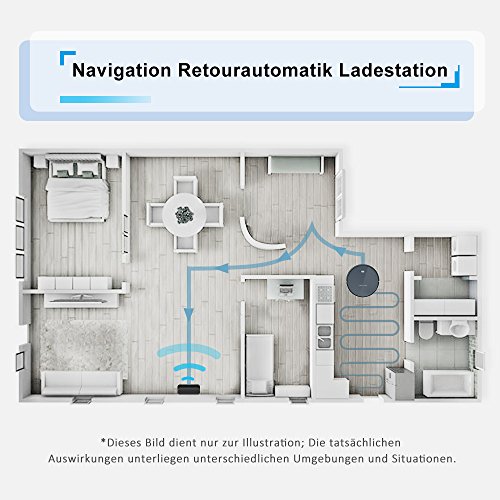 Staubsauger Roboter,Tesvor WLAN Saugroboter mit Raumkarte in Echtzeit Starkleistung Roboterstaubsauger Tierhaare und Allergene Optimiert für Teppich & Glattböden Kompatibel mit Alexa und APP-Steuerung - 2