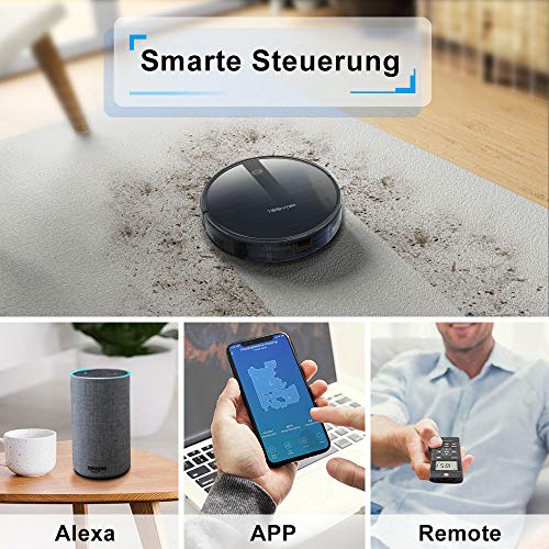Staubsauger Roboter,Tesvor WLAN Saugroboter mit Raumkarte in Echtzeit Starkleistung Roboterstaubsauger Tierhaare und Allergene Optimiert für Teppich & Glattböden Kompatibel mit Alexa und APP-Steuerung - 7