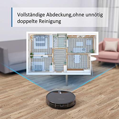 Saugroboter,Tesvor M1 mit 4000PA Powerleistung Roboterstaubsauger WLAN Staubsaugerroboter mit Raumkarte in Echtzeit Optimiert für Tierhaare Allergene Glatt Teppichböden mit APP Alexa/Google - 5