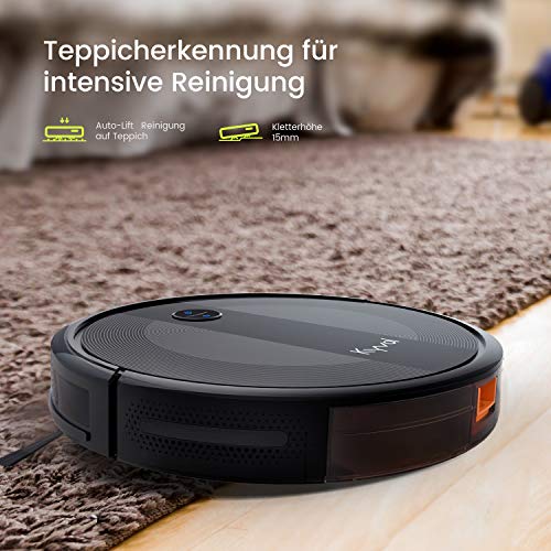 Kyvol Saugroboter 2000Pa Starke Saugkraft Staubsauger Roboter, 150Min. Akkulaufzeit Roboterstaubsauger, Kompatibel mit App/Alexa, Wlan Saugroboter für Tierhaare,Teppiche, Hartböden - 2