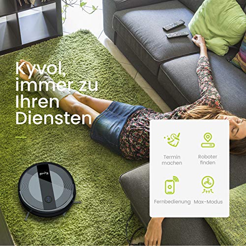 Kyvol Saugroboter 2000Pa Starke Saugkraft Staubsauger Roboter, 150Min. Akkulaufzeit Roboterstaubsauger, Kompatibel mit App/Alexa, Wlan Saugroboter für Tierhaare,Teppiche, Hartböden - 7