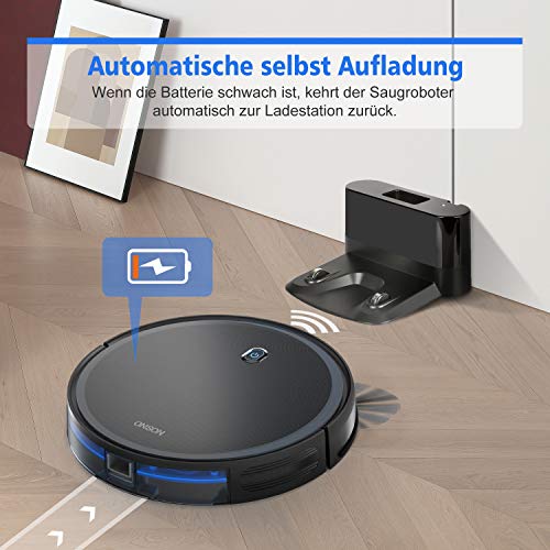 ONSON Saugroboter, Starke Saugkraft 1800Pa Staubsauger Roboter (Schlank), Leise, Mehrere Reinigungsmodi, Selbstaufladender Roboterstaubsauger für Tierhaare, Hartböden, Teppiche (Aufgerüstet) - 2