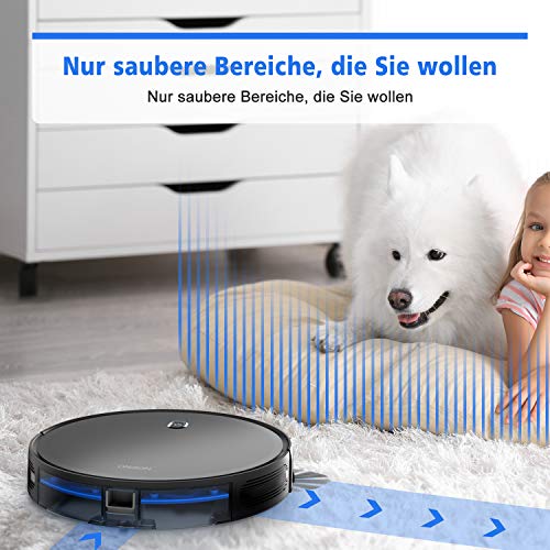 ONSON Saugroboter, Starke Saugkraft 1800Pa Staubsauger Roboter (Schlank), Leise, Mehrere Reinigungsmodi, Selbstaufladender Roboterstaubsauger für Tierhaare, Hartböden, Teppiche (Aufgerüstet) - 3