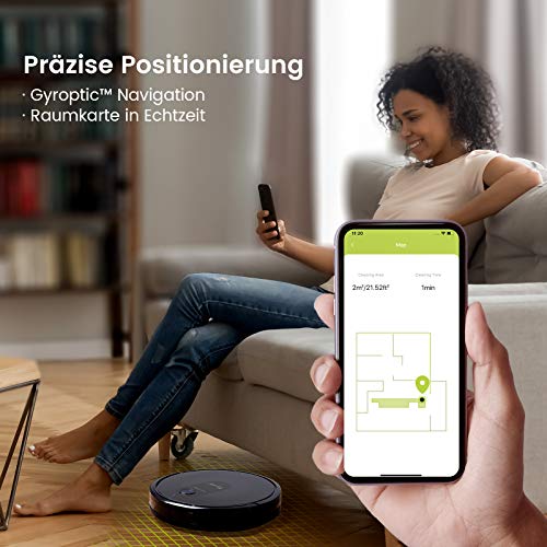 Kyvol Staubsauger Roboter 2200Pa Saugleistung, E30 Saugroboter mit Raumkarte, 150Min. Laufzeit,Sprachsteuerung,inkls. Magnetstreifen, Reinigt Hartböden, Teppiche, Tierhaare - 4
