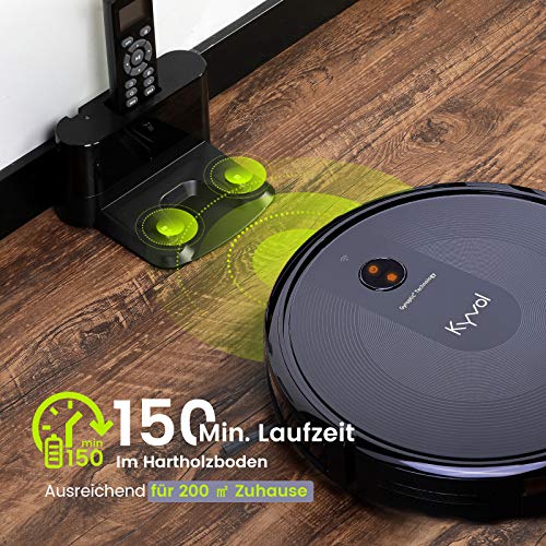 Kyvol Staubsauger Roboter 2200Pa Saugleistung, E30 Saugroboter mit Raumkarte, 150Min. Laufzeit,Sprachsteuerung,inkls. Magnetstreifen, Reinigt Hartböden, Teppiche, Tierhaare - 5