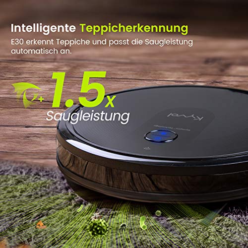 Kyvol Staubsauger Roboter 2200Pa Saugleistung, E30 Saugroboter mit Raumkarte, 150Min. Laufzeit,Sprachsteuerung,inkls. Magnetstreifen, Reinigt Hartböden, Teppiche, Tierhaare - 6