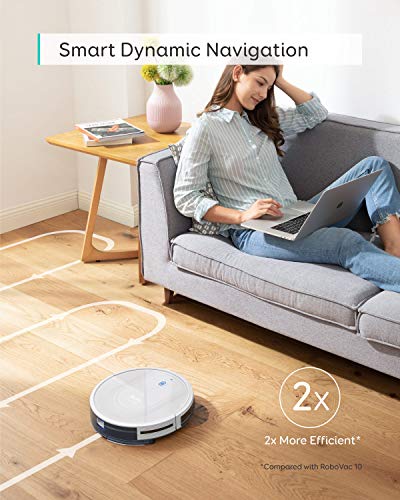 eufy RoboVac G10 Hybrid Saugroboter mit Wischfunktion, 2-in-1 Roboterstaubsauger mit Smart Dynamic Navigation, 2000Pa Saugkraft, Extrem dünn, Leiser Betrieb, ideal für Hartböden (Weiß) - 3
