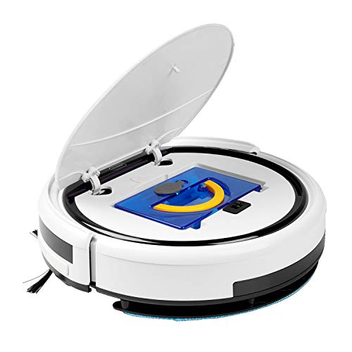 MEDION Saugroboter mit Wischfunktion (90 Min. Laufzeit, 2in1 Saug und Wisch Roboterstaubsauger für Hartböden, Teppiche, Fliesen, Laminat, Tierhaar optimiert, Rückkehr zur Ladestation, MD 18501) weiß - 7