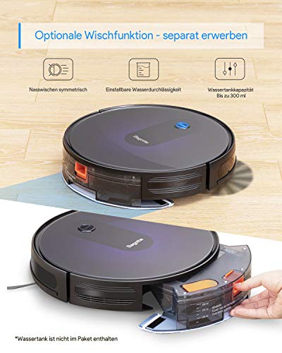Bagotte Saugroboter, 2000Pa Saugkraft, 6,9 cm Super schlank, Staubsauger Roboter mit Auto-Boost Tech, Selbstaufladend, ideal Für Reinigen von Tierhaare, Teppich, Fliesen, Hartböden - 3