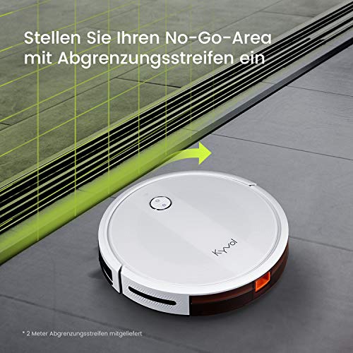 KYVOL E20 Saugroboter 2000Pa Starke Saugkraft Staubsauger Roboter, 150Min. Akkulaufzeit Roboterstaubsauger, Kompatibel mit Alexa, WLAN Saugroboter für Tierhaare,Teppiche, Hartböden,Weiß - 5