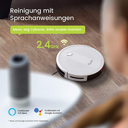 KYVOL E20 Saugroboter 2000Pa Starke Saugkraft Staubsauger Roboter, 150Min. Akkulaufzeit Roboterstaubsauger, Kompatibel mit Alexa, WLAN Saugroboter für Tierhaare,Teppiche, Hartböden,Weiß - 6