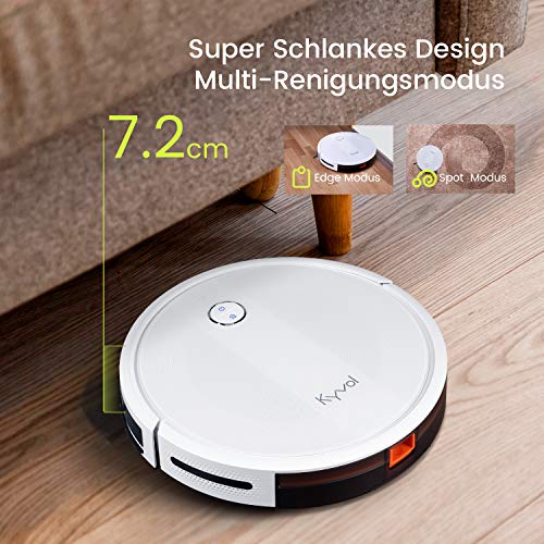 KYVOL E20 Saugroboter 2000Pa Starke Saugkraft Staubsauger Roboter, 150Min. Akkulaufzeit Roboterstaubsauger, Kompatibel mit Alexa, WLAN Saugroboter für Tierhaare,Teppiche, Hartböden,Weiß - 8