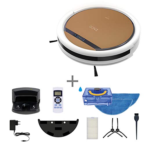 ZACO V5x Saugroboter mit Wischfunktion, App & Alexa Steuerung, 8,1cm flach, automatischer Roboter, 2in1 Wischen oder Staubsaugen, für Hartböden, Fallschutz, mit Ladestation, Mit Wlan, 22 W, 65 Dezibel - 4