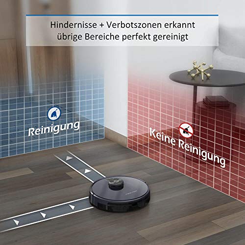 Tesvor Saugroboter,S6 Saug-Wischroboter mit Laser Navigation Superstark 2700PA Roboterstaubsauger Laufzeit 120 Min Allergene Tierhaarbeseitigung App Sprachsteuerung & Verbotszonen - 4