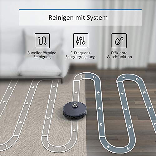 Tesvor Saugroboter,S6 Saug-Wischroboter mit Laser Navigation Superstark 2700PA Roboterstaubsauger Laufzeit 120 Min Allergene Tierhaarbeseitigung App Sprachsteuerung & Verbotszonen - 6