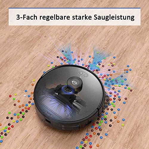 Simum Saugroboter mit Laser Navigation Verbotenen Bereich erkennung 2700PA Saugleistung Staubsauger Roboter mit Kartenspeicherung WLAN Roboterstaubsauger Optimiert für Tierhaare+Allergene - 6