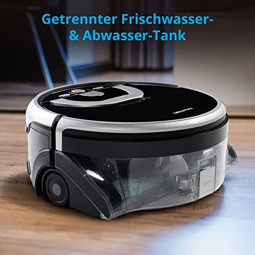 MEDION Wischroboter mit Wassertank P10W (Modell 2021, intelligente Navigation, Bodenreiniger mit Walze für Holzboden Hartboden Parkett, getrennter Schmutzwassertank/Frischwassertank) - 4