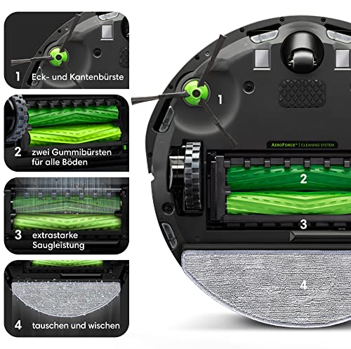 iRobot Roomba Combo i8+ (i8576) Saug-/ Wischroboter mit 2. Auffangbehälter mit Wischpad, Autom. Absaugstation, Smarte Kartierung, Sprachassistenten kompatibel, WLAN, Einstellung per App, Light Silver - 5