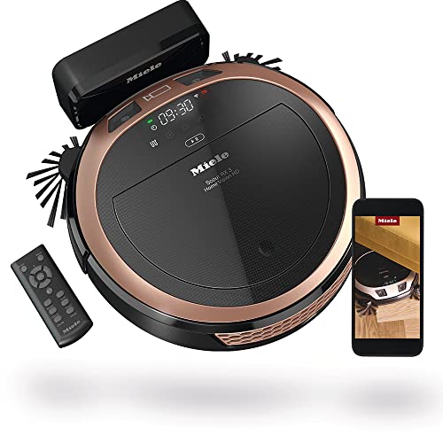 Miele Scout RX3 Home Vision HD Saugroboter / Testsieger der Stiftung Warentest / 4-stufiges Reinigungssystem / 120 min Akku Laufzeit /Bildübertragung / App Steuerung / Roségold Pearlfinish