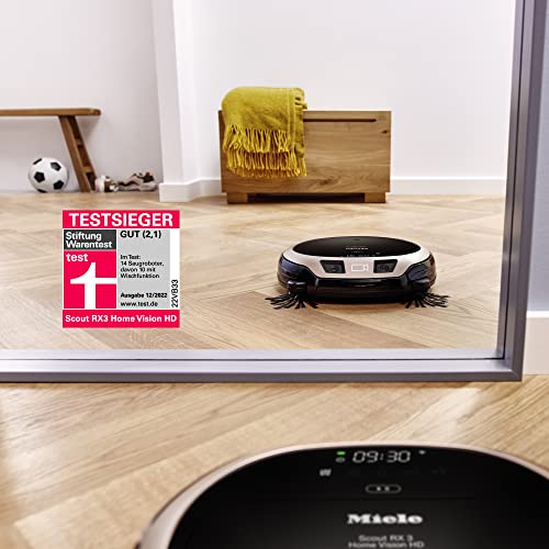 Miele Scout RX3 Home Vision HD Saugroboter / Testsieger der Stiftung Warentest / 4-stufiges Reinigungssystem / 120 min Akku Laufzeit /Bildübertragung / App Steuerung / Roségold Pearlfinish (11715050) - 2
