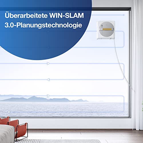 ECOVACS WINBOT W1 PRO Fensterputzroboter, intelligente Fensterscheiben Reinigung mit WIN SLAM 3.0, Cross-Sprühtechnologie, Reinigungsplanung, 2800 PA, Randerkennungstechnologie, App-Steuerung - 3