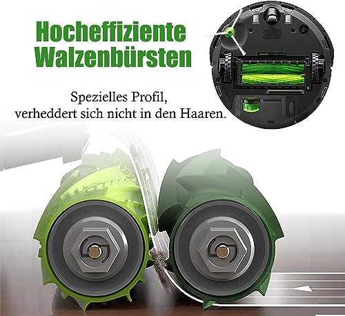 ANBOO 10 Stück Ersatzteile für iRobot Roomba i7 i7+ E5 E6 i6 i6+ i3 i3+ i4 i4+ i8 i8 Plus e5154 i3152 i7156 J7 7150, 1 Satz Gummibürsten, 4 Hochleistungsfilter, 4 Seitenbürsten - 3
