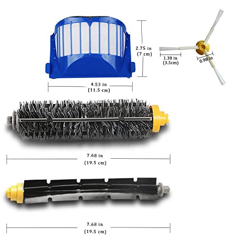 ANBOO Ersatzteile Bürsten für iRobot Roomba 600 Serie, Filter, Bürste Zubehörteil Kit kompatibel mit Roomba 564 585 595 605 615 616 620 621 625 630 631 650 660 665 670 671 676 680 Saugroboter - 2