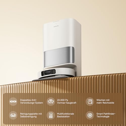 dreame L40 Ultra A Saugroboter mit Wischfunktion mit 24.000 Pa Saugkraft | TriCut-Bürste, 10,5 mm Mopp-Hub, multifunktionale Basisstation, Wischmopp-Selbstreinigung, intelligente Hindernisvermeidung - 3
