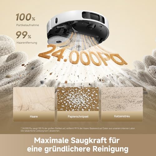 dreame L40 Ultra A Saugroboter mit Wischfunktion mit 24.000 Pa Saugkraft | TriCut-Bürste, 10,5 mm Mopp-Hub, multifunktionale Basisstation, Wischmopp-Selbstreinigung, intelligente Hindernisvermeidung - 5