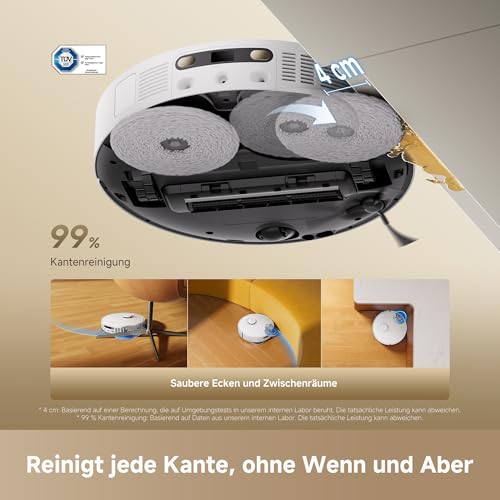 dreame L40 Ultra A Saugroboter mit Wischfunktion mit 24.000 Pa Saugkraft | TriCut-Bürste, 10,5 mm Mopp-Hub, multifunktionale Basisstation, Wischmopp-Selbstreinigung, intelligente Hindernisvermeidung - 6