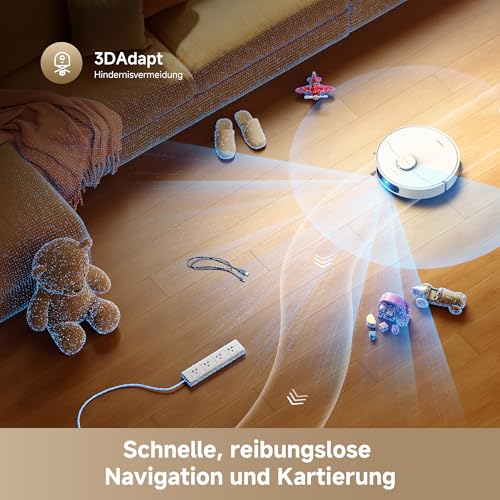 dreame L40 Ultra A Saugroboter mit Wischfunktion mit 24.000 Pa Saugkraft | TriCut-Bürste, 10,5 mm Mopp-Hub, multifunktionale Basisstation, Wischmopp-Selbstreinigung, intelligente Hindernisvermeidung - 9