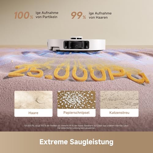 DREAME L10s Ultra Gen 3 Kit-A Saugroboter mit Wischfunktion, 25.000 Pa | Ausfahrbare Seitenbürste & Wischmopp, All-in-One Auto-Entleerung, & Wischmopp-Selbstreinigung, 10,5 mm Mopphub, App-Steuerung - 3