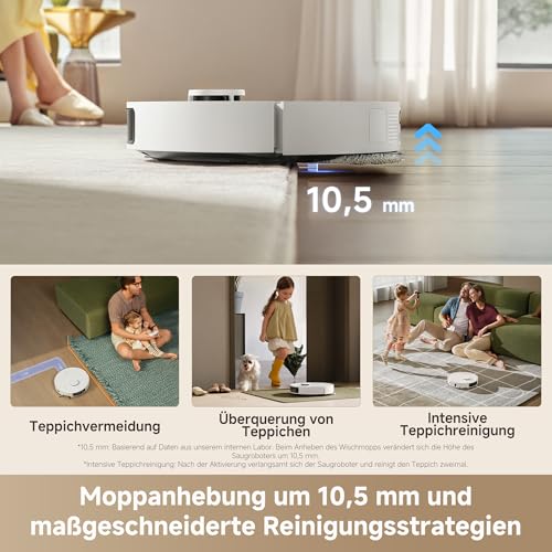 DREAME L10s Ultra Gen 3 Kit-A Saugroboter mit Wischfunktion, 25.000 Pa | Ausfahrbare Seitenbürste & Wischmopp, All-in-One Auto-Entleerung, & Wischmopp-Selbstreinigung, 10,5 mm Mopphub, App-Steuerung - 10