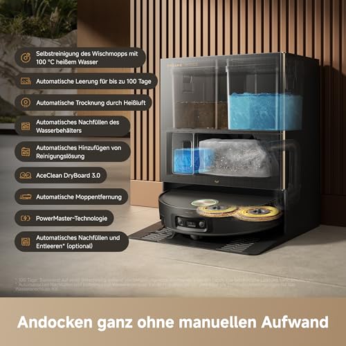 DREAME X60 Pro Ultra Complete Saugroboter mit UltraExtend-Armen,42.000Pa | AI OmniSight-System, 10 cm Hindernisüberwindung,11 A PowerMaster, Mopp-Selbstreinigung 100 °C, 100 % Haarentwirrung - 13