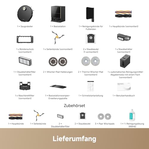 DREAME X60 Pro Ultra Complete Saugroboter mit UltraExtend-Armen,42.000Pa | AI OmniSight-System, 10 cm Hindernisüberwindung,11 A PowerMaster, Mopp-Selbstreinigung 100 °C, 100 % Haarentwirrung - 15