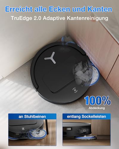 ECOVACS DEEBOT T50 Omni Gen3 Saugroboter, 25.000 Pa | 81 mm ultraflach, ZeroTangle 3.0 für Tierhaare, TruEdge 2.0, 75 °C Heißwasser-Moppwäsche - 3