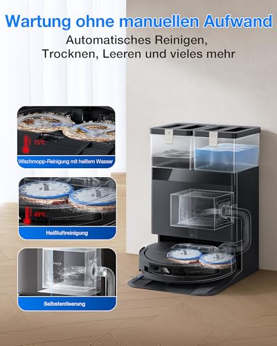 ECOVACS DEEBOT T50 Omni Gen3 Saugroboter, 25.000 Pa | 81 mm ultraflach, ZeroTangle 3.0 für Tierhaare, TruEdge 2.0, 75 °C Heißwasser-Moppwäsche - 5