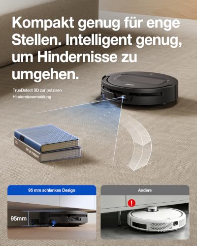 ECOVACS DEEBOT T90 MAX PRO Saugroboter mit Wischfunktion, 40.000 Pa BLAST | OZMO ROLLER 3.0 selbstreinigender wischmopp, Ausfahrbare Mopp, 100°C Heißwasser-Moppwäsche, 15mm Walzenmopp-Anhebung, Schwarz - 8