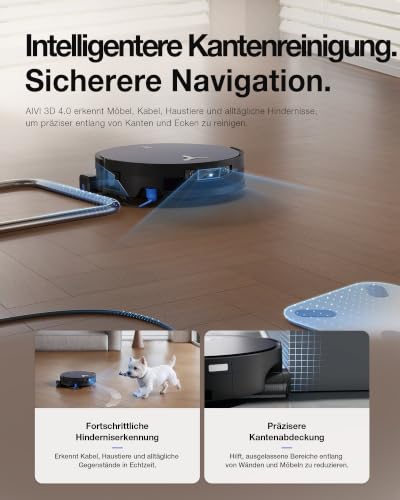 ECOVACS X12 OMNICYCLONE Saugroboter mit Wischfunktion, 22.000 Pa Saugkraft | FocusJet-System zur Fleckenvorlösung, OZMO ROLLER 3.0, ausfahrbare Mopprolle, PureCyclone Auto-Entleerung, Silberschwarz - 8