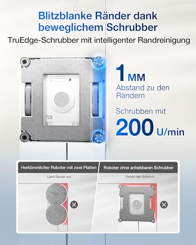 ECOVACS WINBOT W2S Omni Fensterputzroboter mit Multifunktionsstation | intelligenter Bis-an-den-Rand-Reinigung mit TruEdge™, Aufladen während des Betriebs, DREI Wasserdüsen, 12-stufigem Schutz - 3