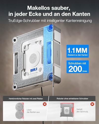 ECOVACS WINBOT W3 OMNI Fensterputzroboter mit Multifunktionsstation, Automatische Reinigung der Wischpads, Intelligente Reinigung entlang der Ränder, Sprühen mit drei Düsen, App-Steuerung - 3