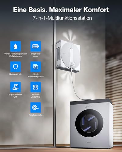 ECOVACS WINBOT W3 OMNI Fensterputzroboter mit Multifunktionsstation, Automatische Reinigung der Wischpads, Intelligente Reinigung entlang der Ränder, Sprühen mit drei Düsen, App-Steuerung - 5