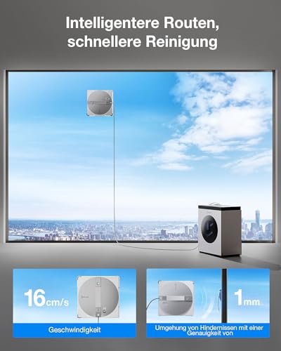 ECOVACS WINBOT W3 OMNI Fensterputzroboter mit Multifunktionsstation, Automatische Reinigung der Wischpads, Intelligente Reinigung entlang der Ränder, Sprühen mit drei Düsen, App-Steuerung - 7