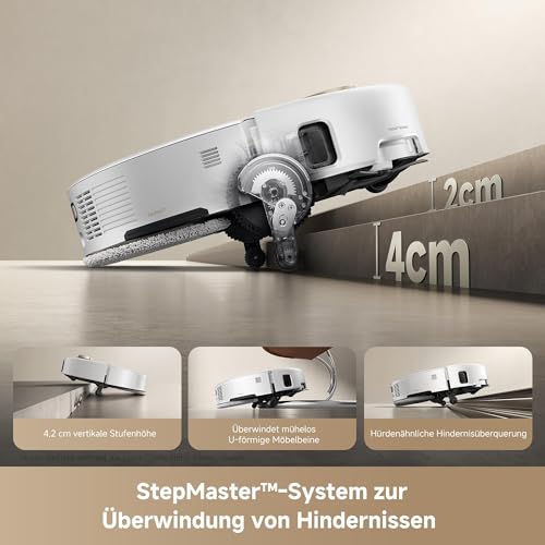 MOVA V50 Ultra Saugroboter, 24.000 Pa Saugkraft & Thermo-Wischen, Weiß | DuoSolution System, FlexScope Navigation & StepMaster System, Powered by dreame - 4